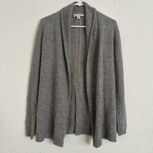 White + Warren Heather Gray Open Cardigan XS 100% cashmere
